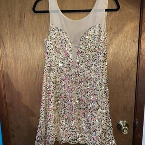 Sparkly Gold Mini Dress